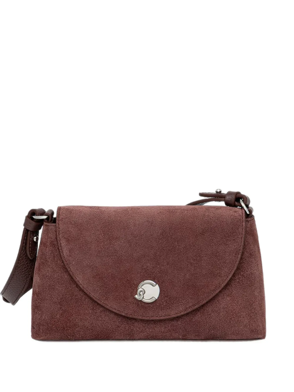 Coccinelle Nikla suede logo-plaque shoulder bag