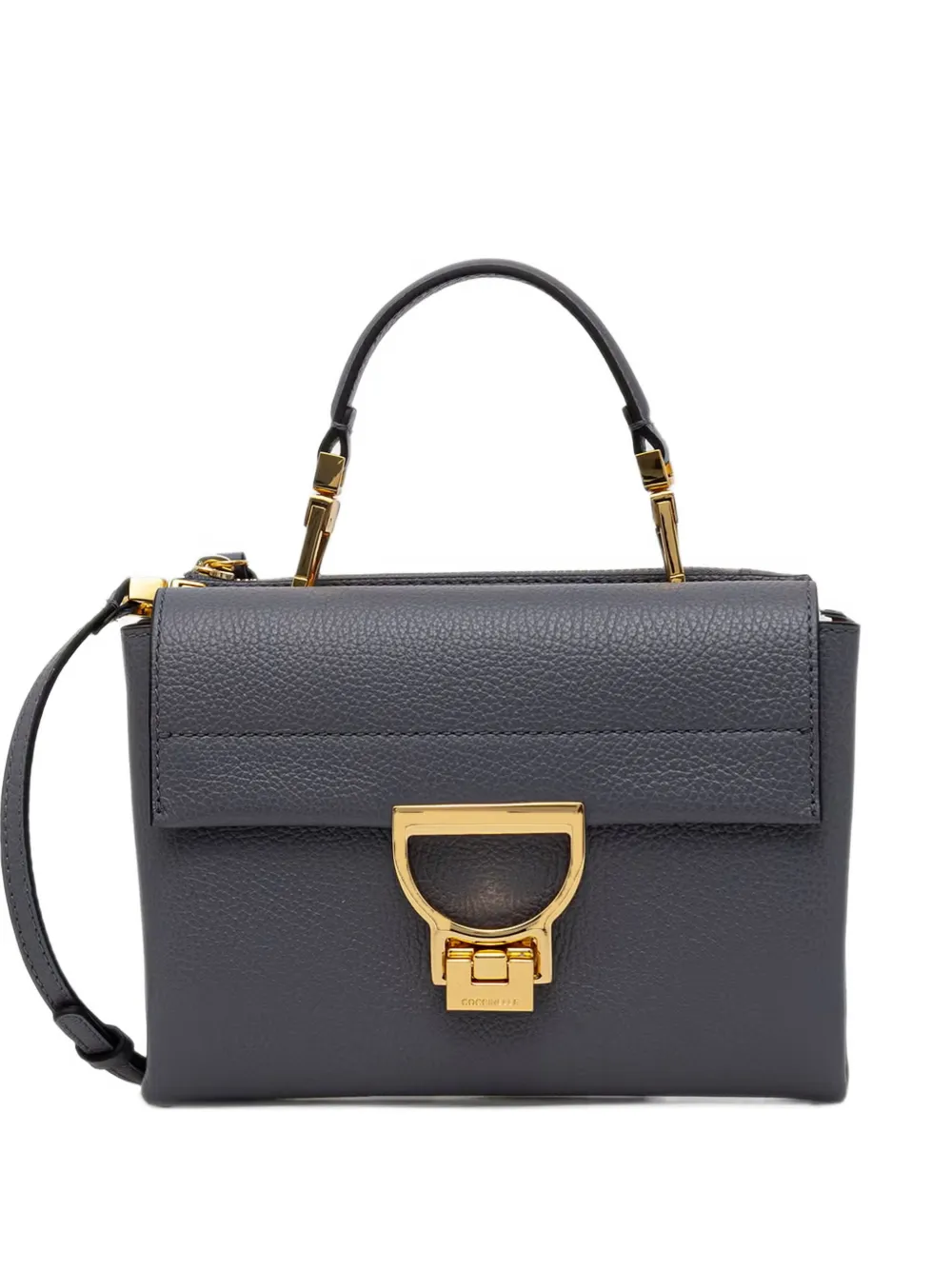 Coccinelle small Arlettis grained leather shoulder bag - Blue