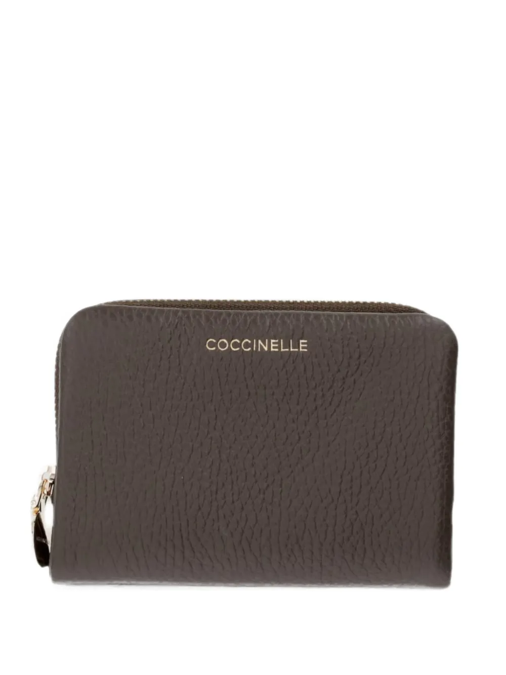 Coccinelle medium C-Me logo-print pebbled-leather wallet - Marrone