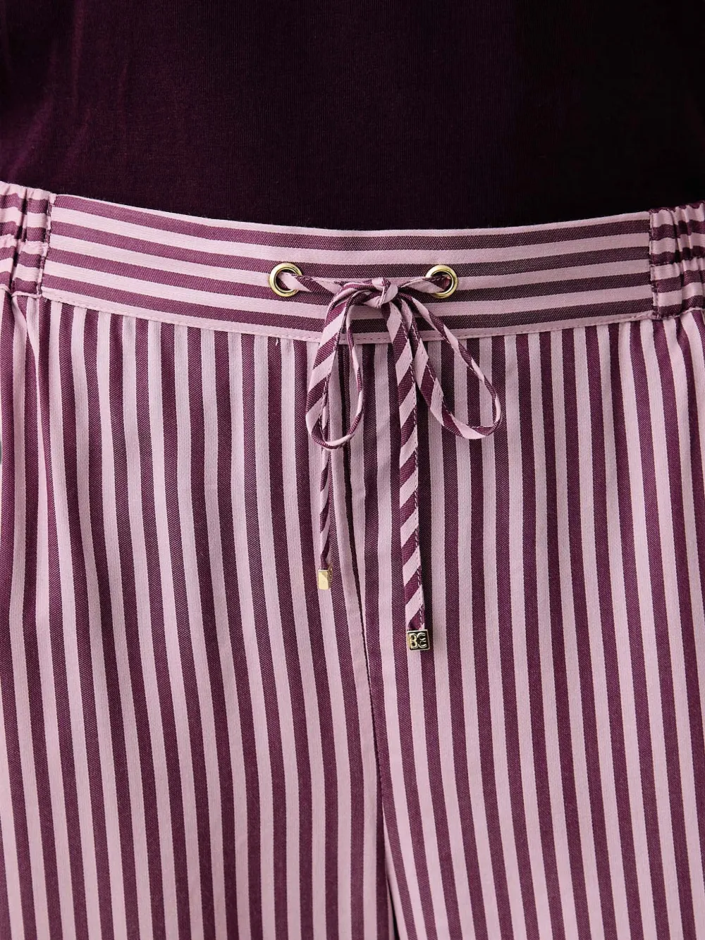 Chantelle Mael gestreepte pyjamabroek met trekkoord in de taille Paars
