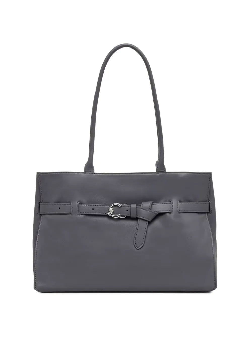 Coccinelle buckled leather tote bag - Grigio