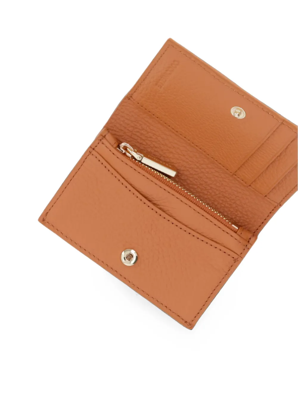 Coccinelle Kleine Metallic portemonnee met logo-plakkaat Oranje