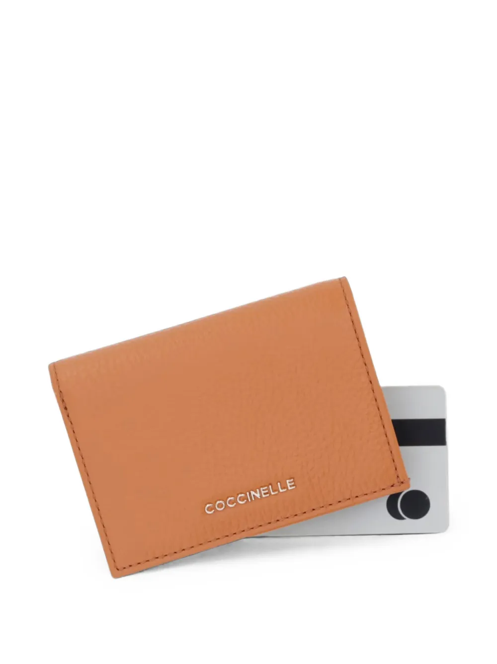 Coccinelle Kleine Metallic portemonnee met logo-plakkaat Oranje