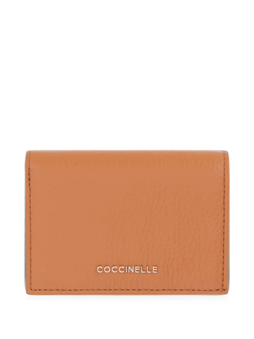 Coccinelle small Metallic logo-plaque wallet - Arancione