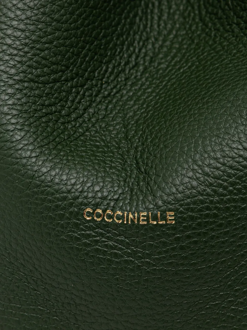 Coccinelle Grote C-Easy leren schoudertas met textuur Groen