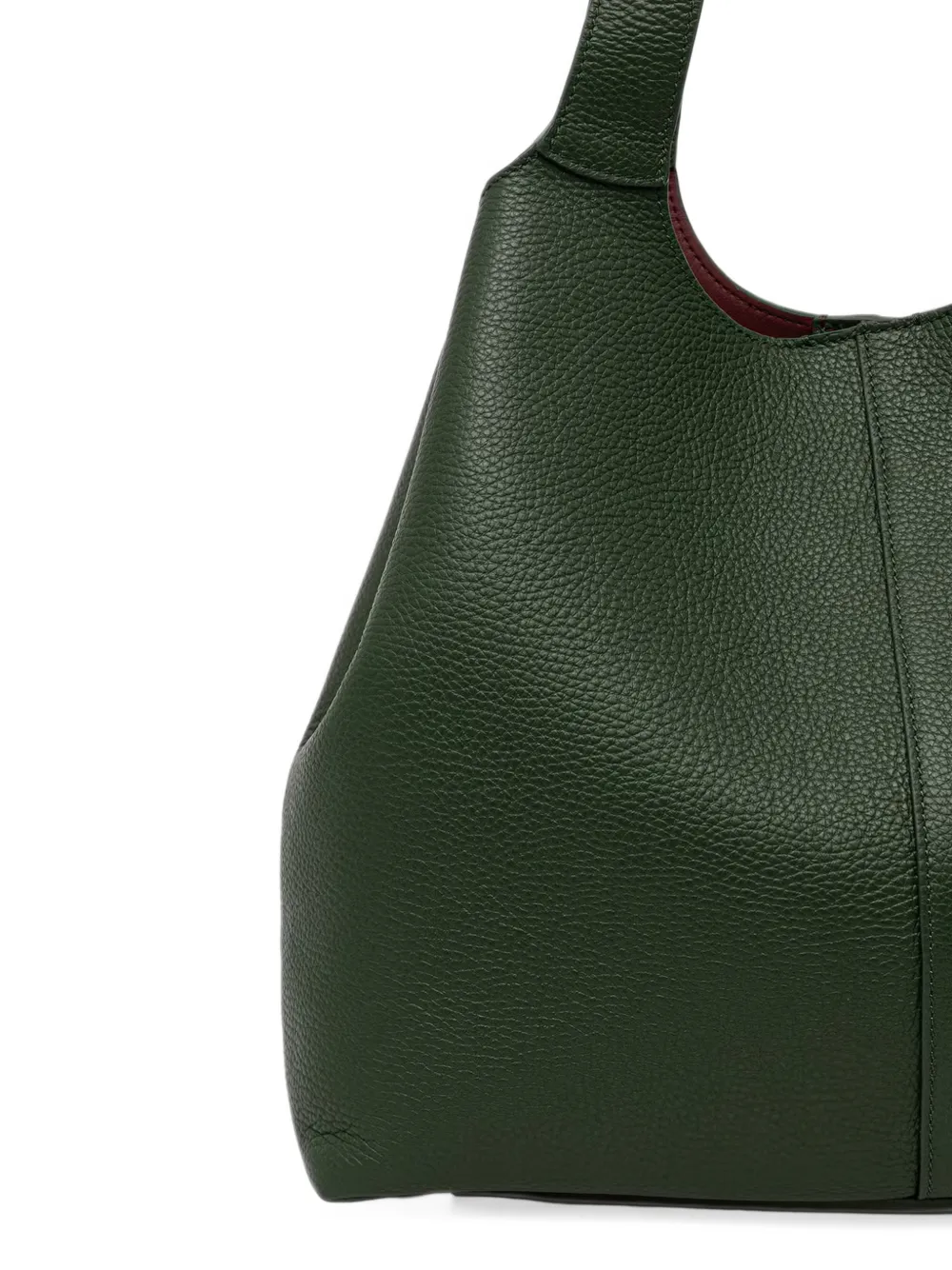 Coccinelle Grote C-Easy leren schoudertas met textuur Groen