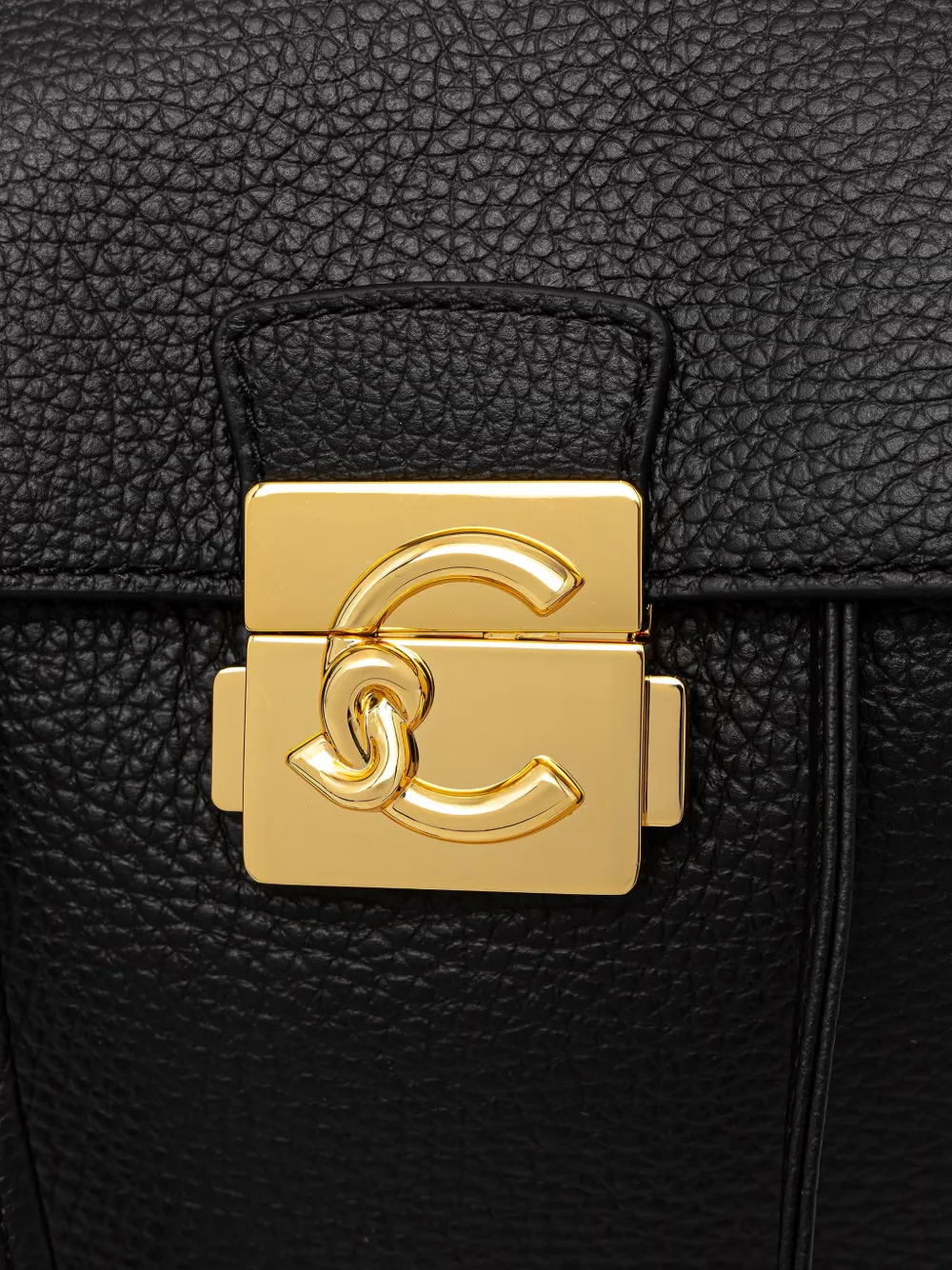 Coccinelle Kleine C-Me Lock leren rugzak met textuur Zwart