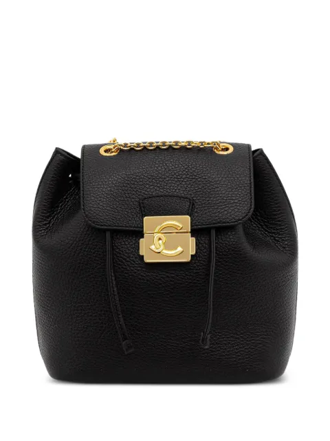 Coccinelle small C-Me Lock grained leather backpack