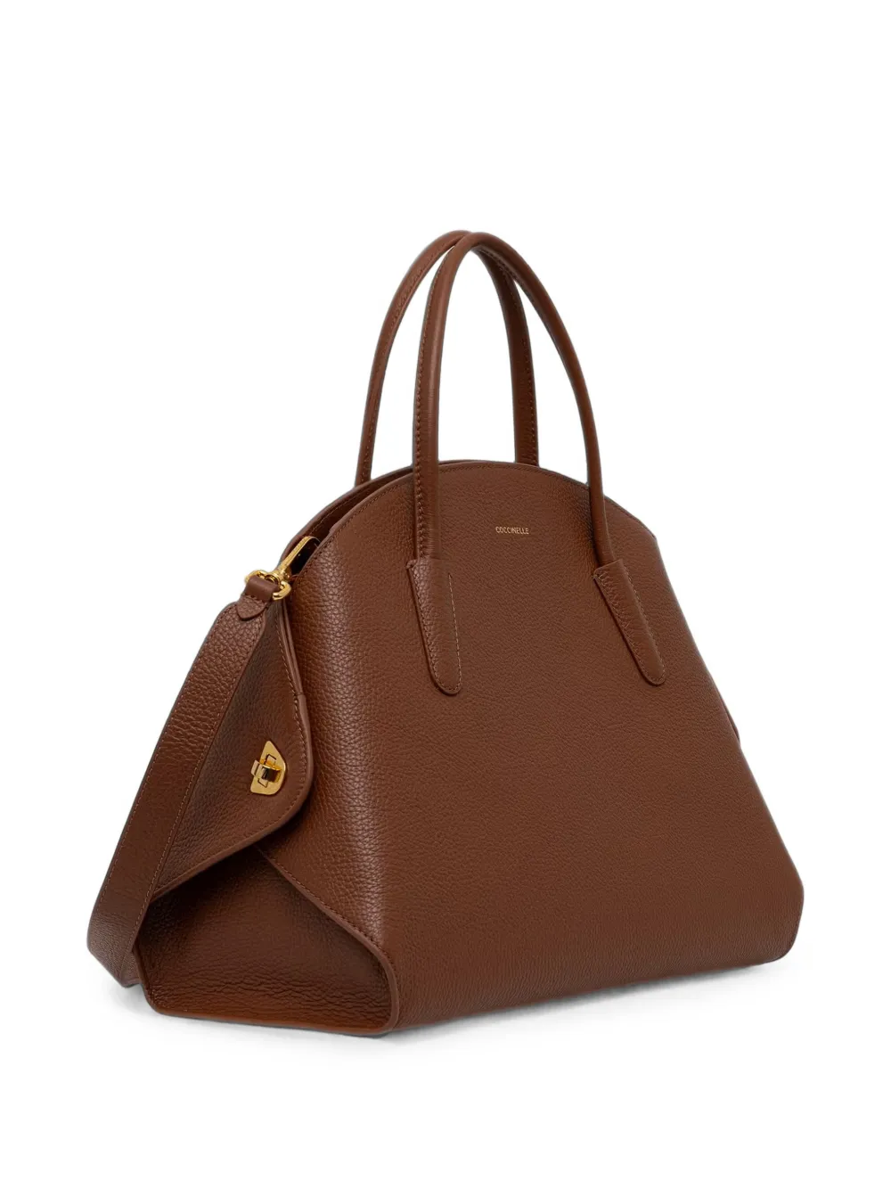 Coccinelle grainy leather tote bag Bruin
