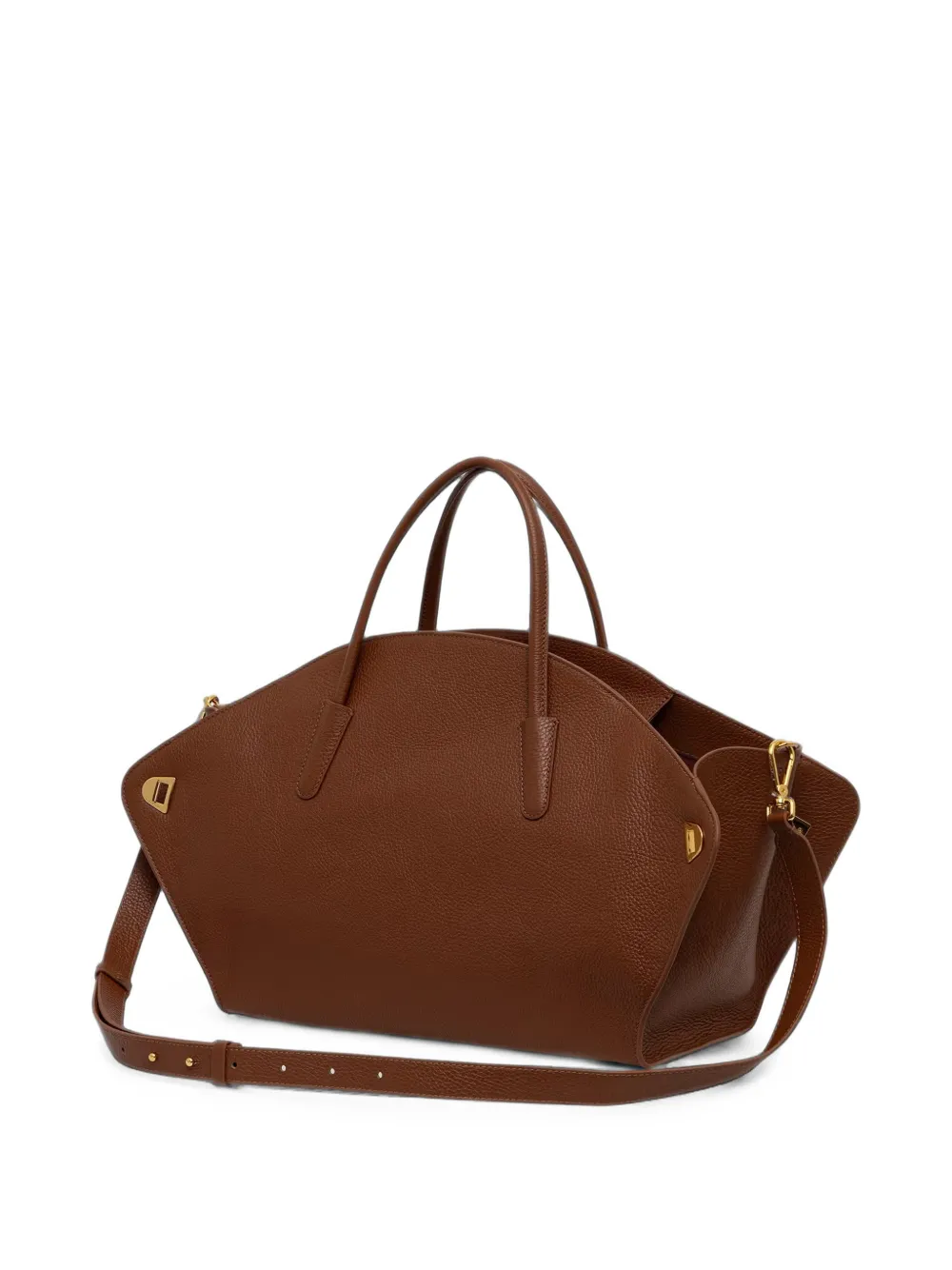 Coccinelle grainy leather tote bag Bruin