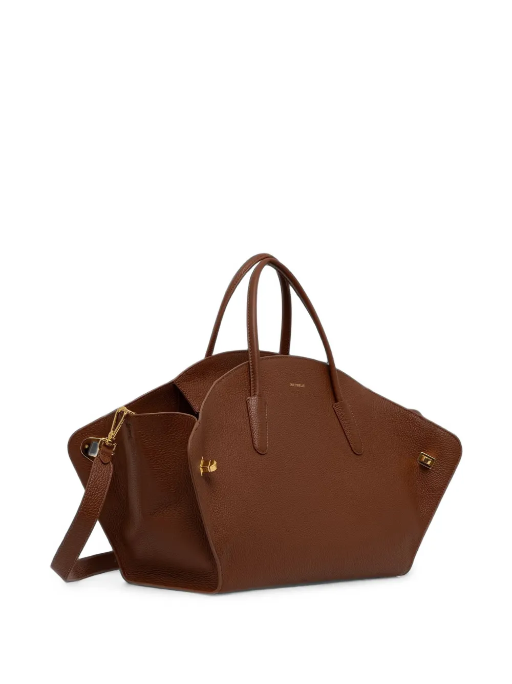 Coccinelle grainy leather tote bag Bruin