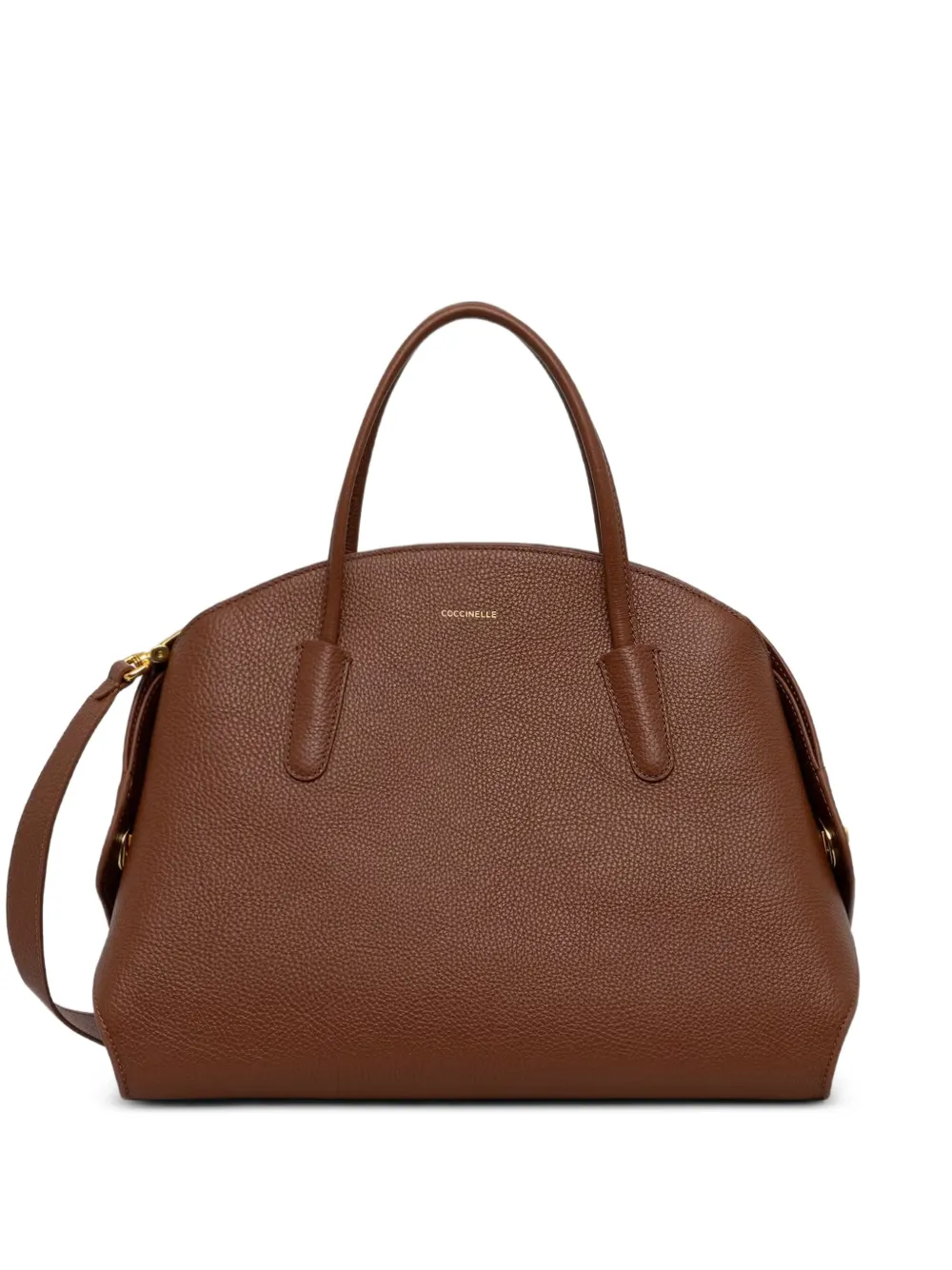 Coccinelle grainy leather tote bag Bruin