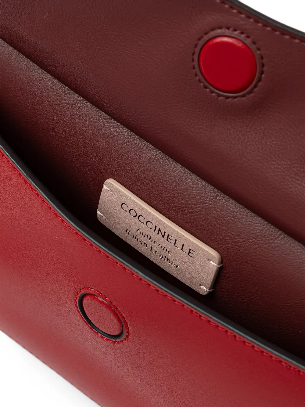 Coccinelle Leren shopper met schildpad-effect en logo-print Rood