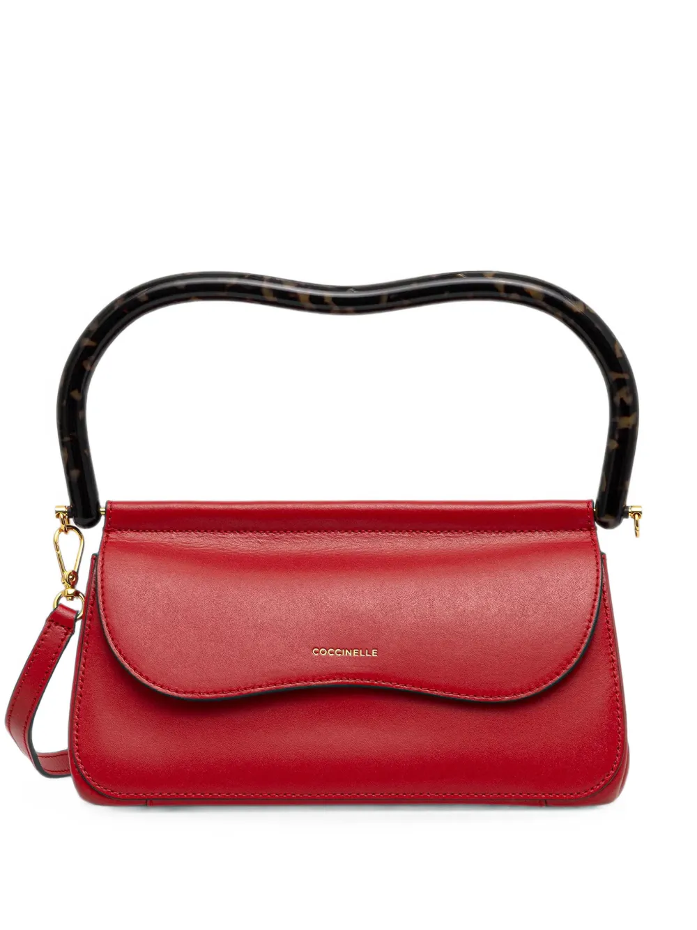 Coccinelle tortoiseshell-effect logo-print leather tote bag
