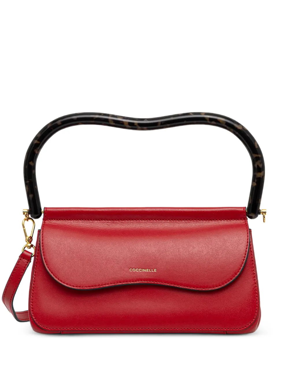 Coccinelle tortoiseshell-effect logo-print leather tote bag