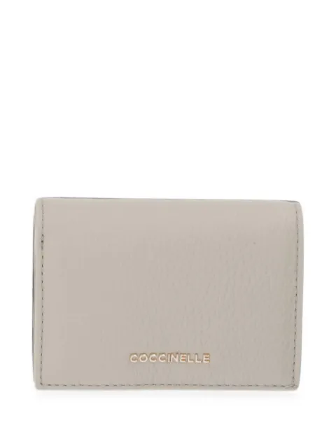 Coccinelle small Metallic pebbled logo-lettering wallet