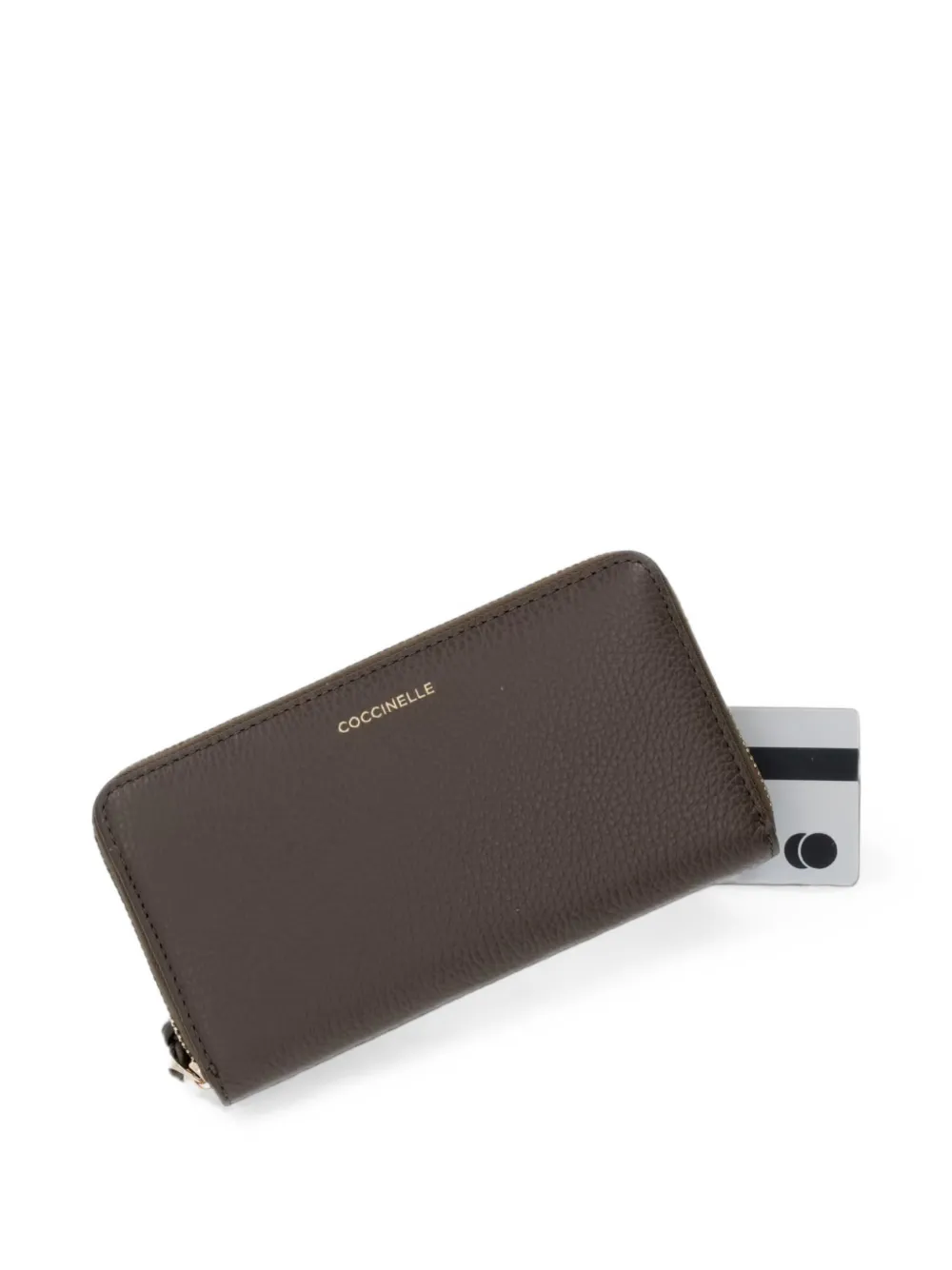 Coccinelle logo-print pebbled-leather wallet Bruin