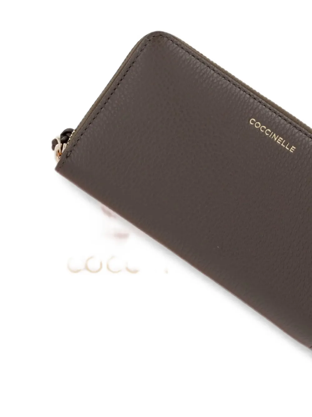 Coccinelle logo-print pebbled-leather wallet Bruin
