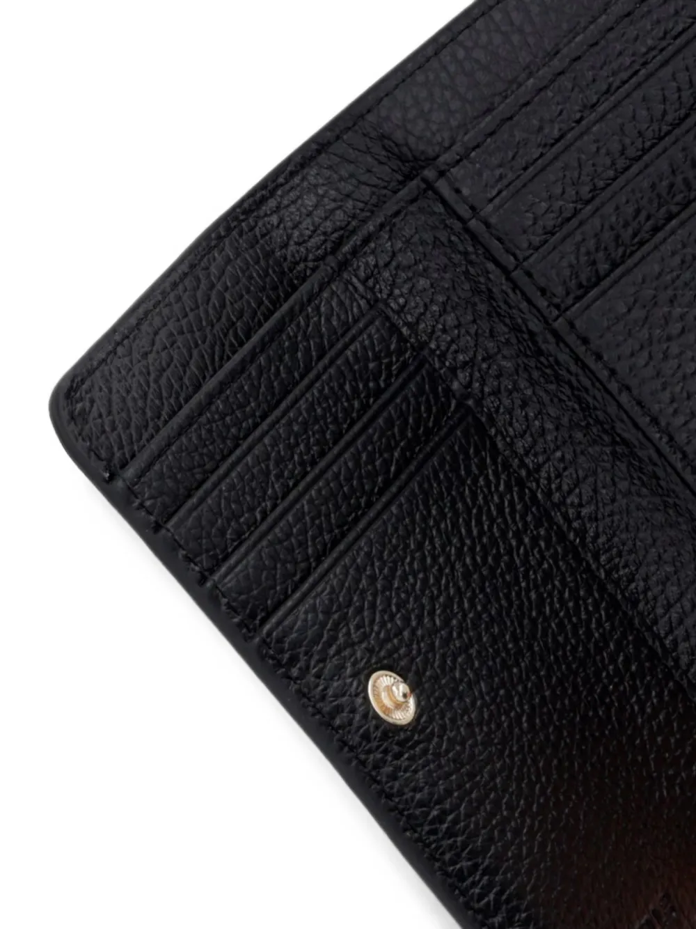 Coccinelle Kleine Metallic pasjeshouder van leer met textuur Zwart