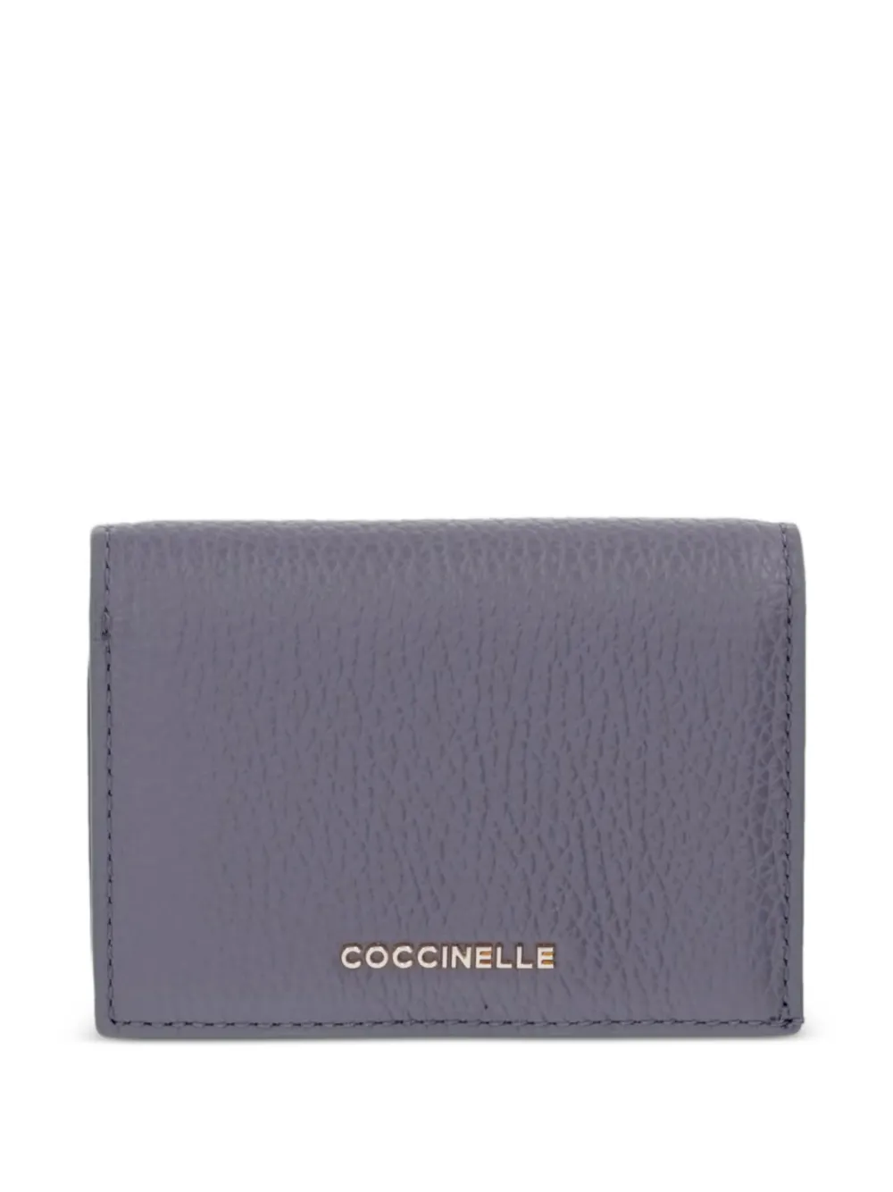 Coccinelle small Metallic logo grained-leather wallet Paars