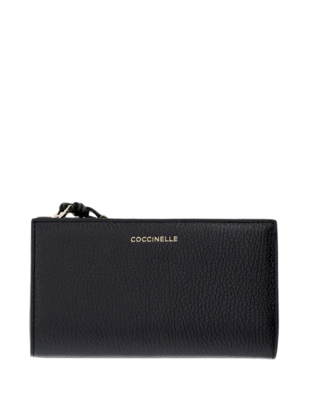 Coccinelle Logo-lettering Pebbled-leather Wallet In Black