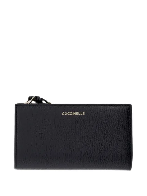 Coccinelle logo-lettering pebbled-leather wallet