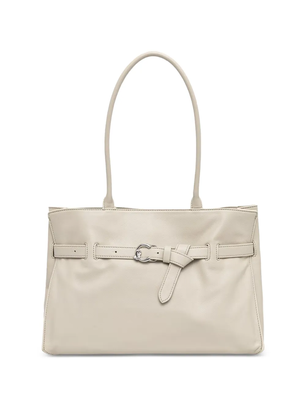 Coccinelle buckle-detail logo-print tote bag - Toni neutri