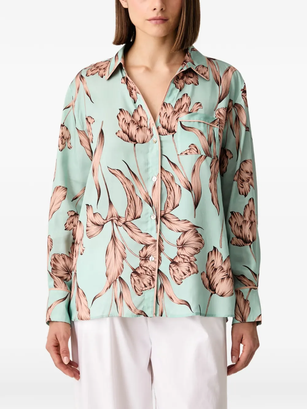 Chantelle Eliot floral-print pajama shirt