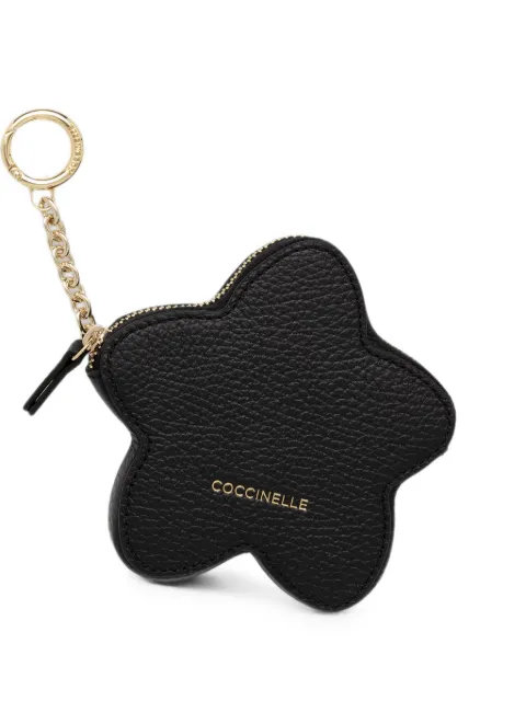 Coccinelle flower-shape leather keyring