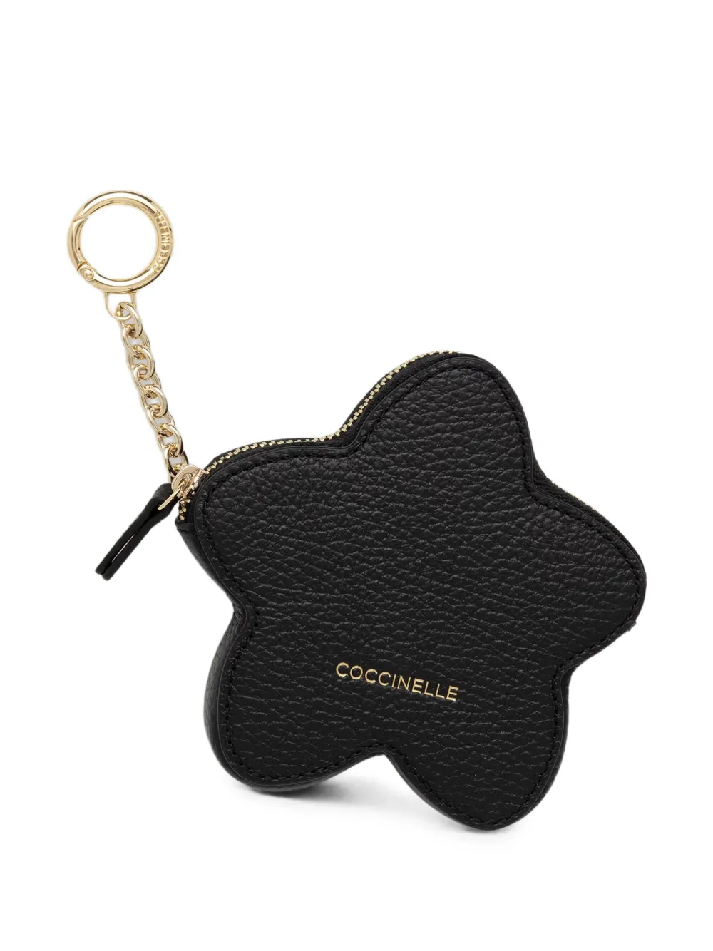 Coccinelle flower-shape leather keyring