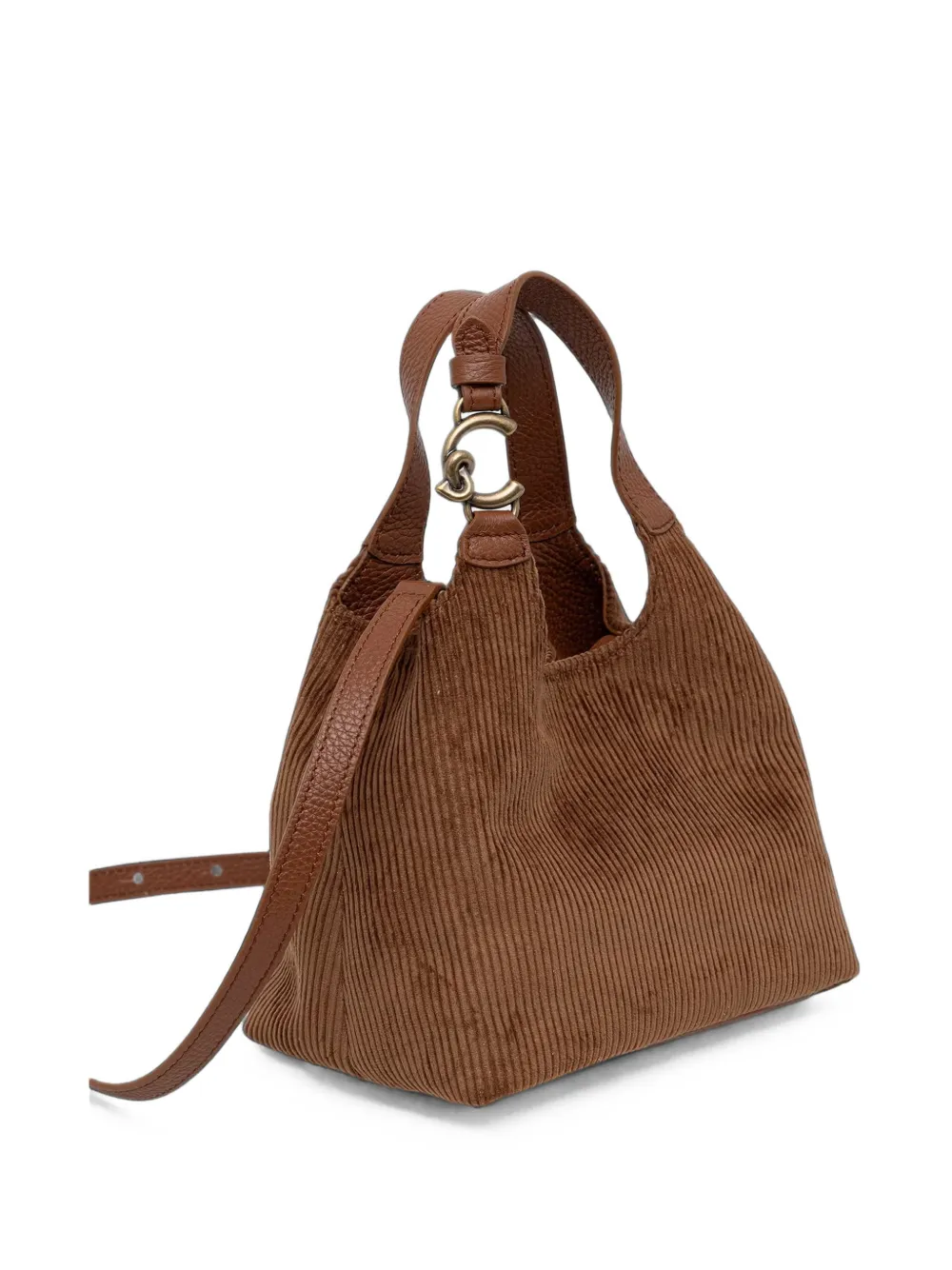 Coccinelle Ribfluwelen leren shopper Bruin