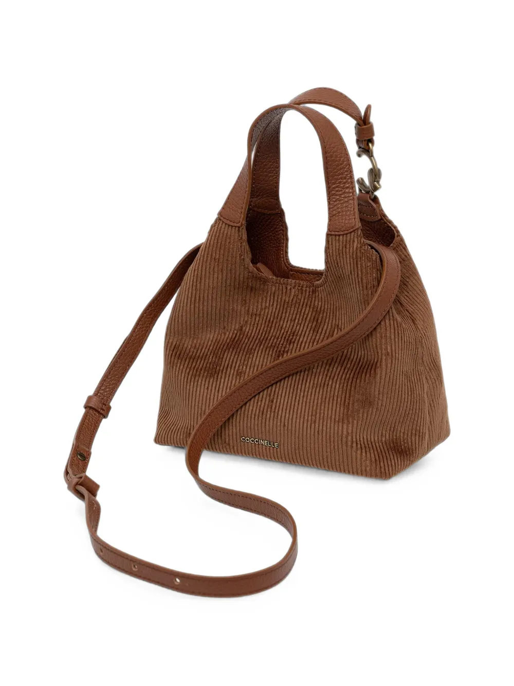 Coccinelle Ribfluwelen leren shopper Bruin