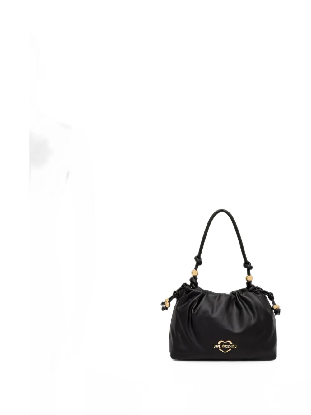 Love Moschino Shopper met ruches en verfraaid met kralen Zwart