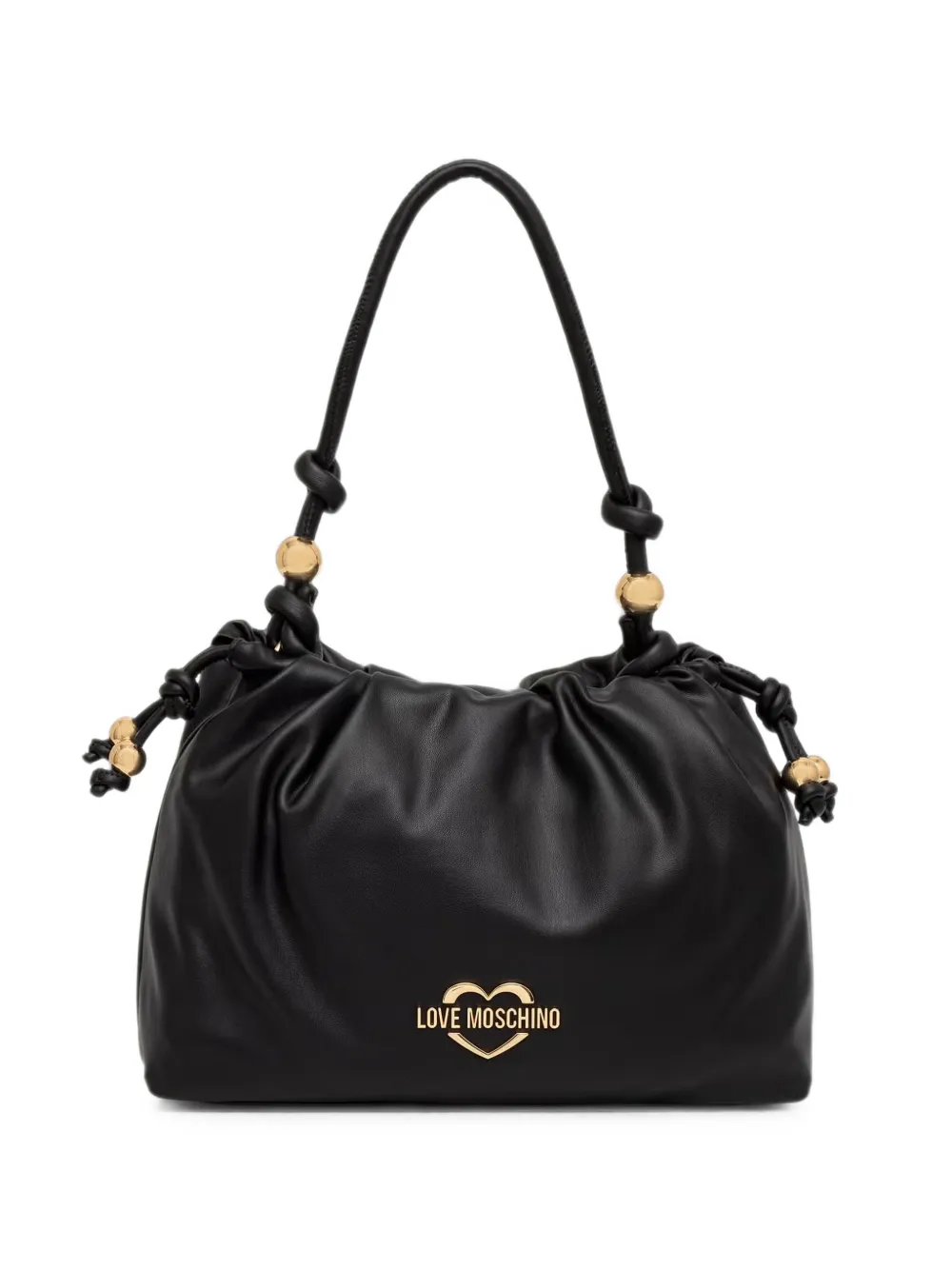 Love Moschino bead-embellished ruched tote bag - Nero