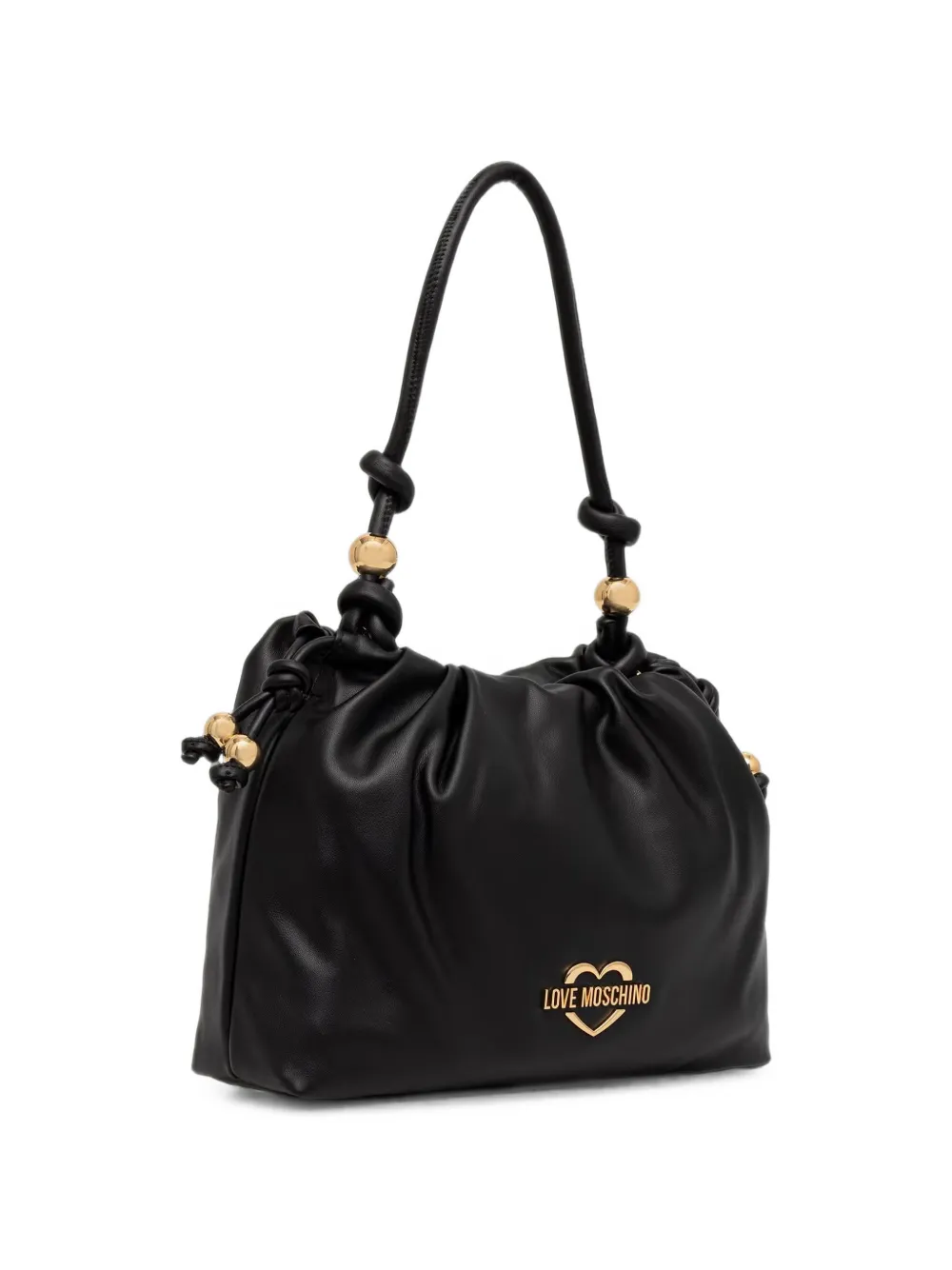 Love Moschino Shopper met ruches en verfraaid met kralen Zwart