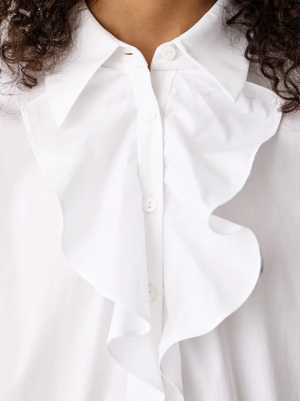 LUISA SPAGNOLI Loriana blouse met ruches en lange mouwen Wit