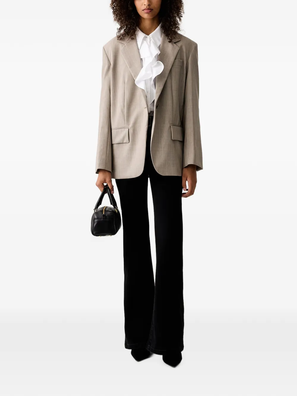 LUISA SPAGNOLI Loriana blouse met ruches en lange mouwen Wit