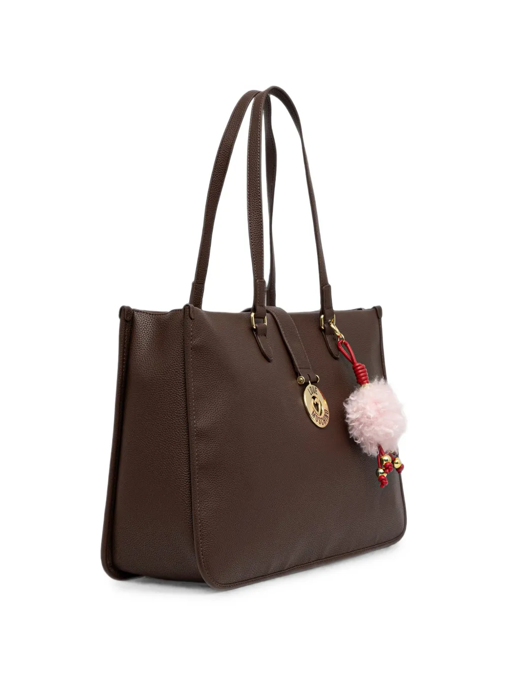 Love Moschino Schoudertas met logo-plakkaat en tassenbedel Bruin