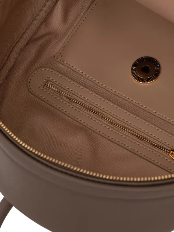 Love Moschino logo-lettering zip-up Backpack | Brown | FARFETCH