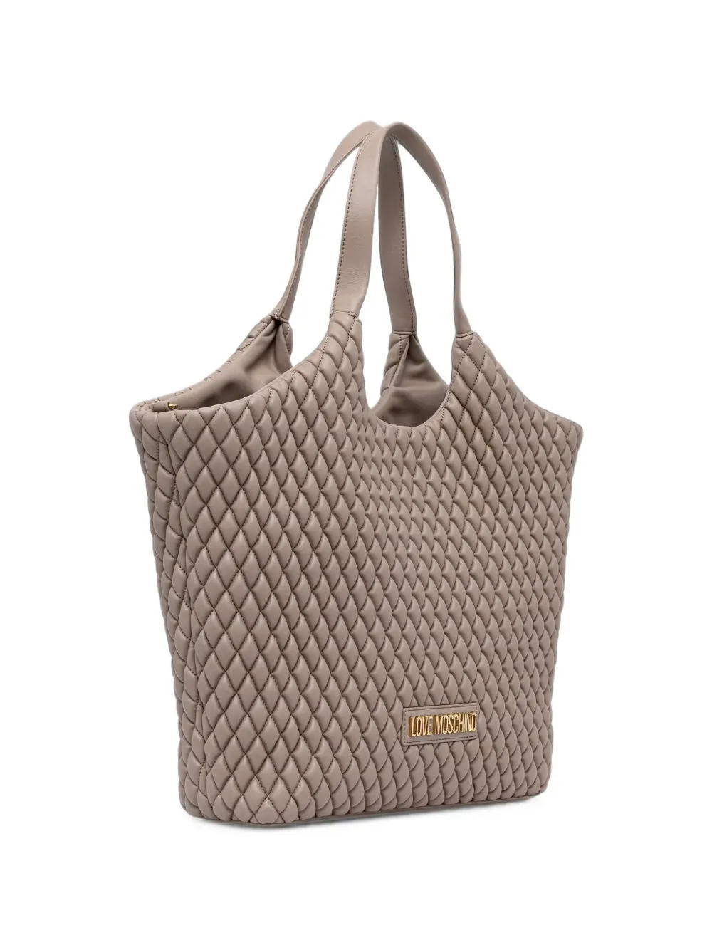 Love Moschino Shopper met logoplakkaat Beige