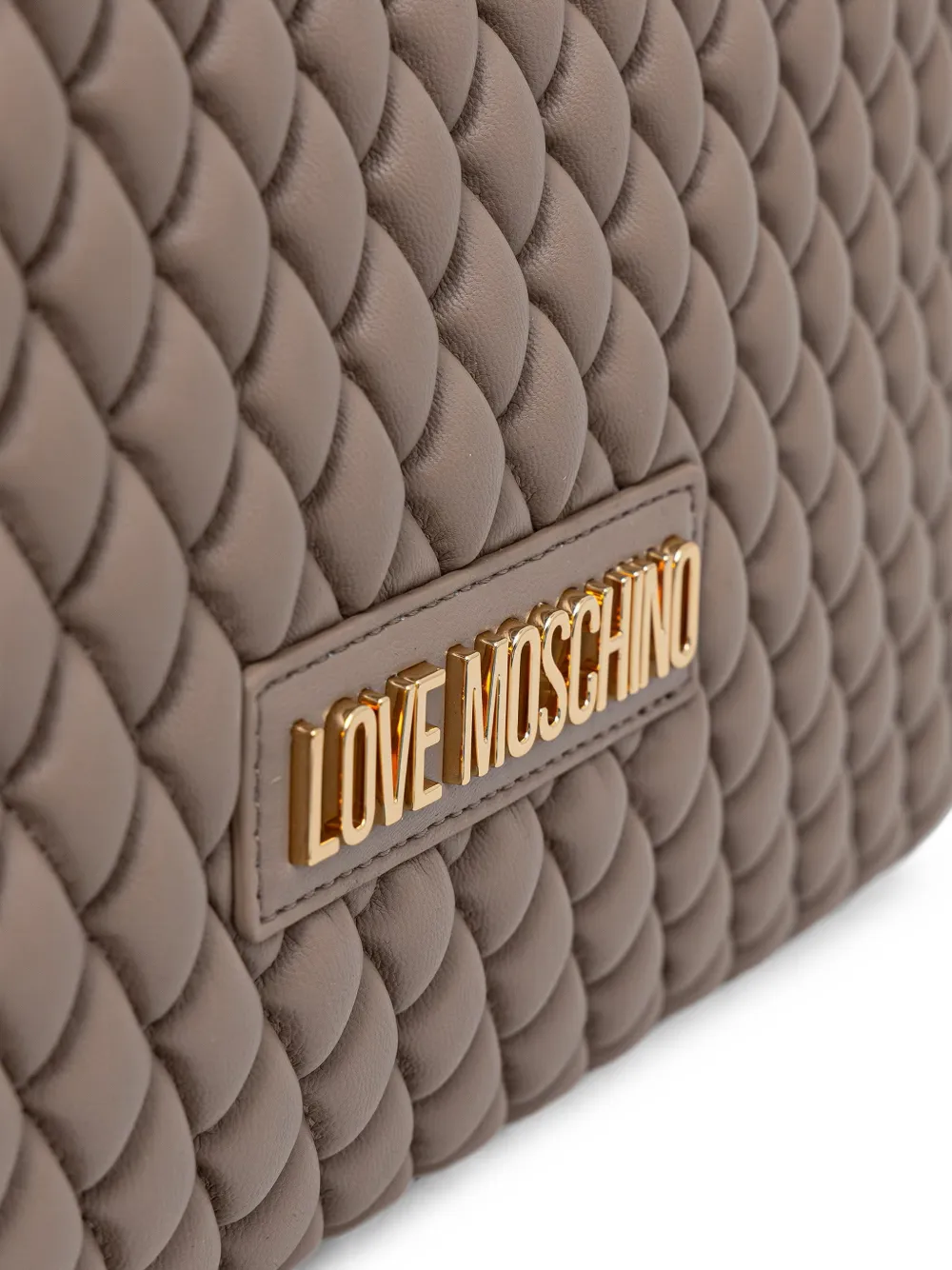 Love Moschino Shopper met logoplakkaat Beige