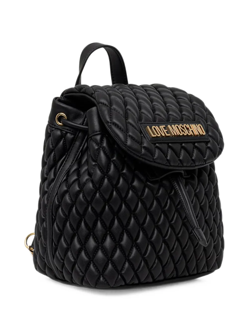 Love Moschino Gewatteerde rugzak met logoplakkaat Zwart