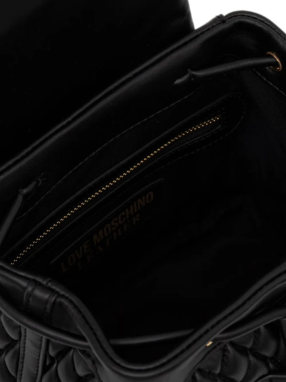 Love Moschino Gewatteerde rugzak met logoplakkaat Zwart