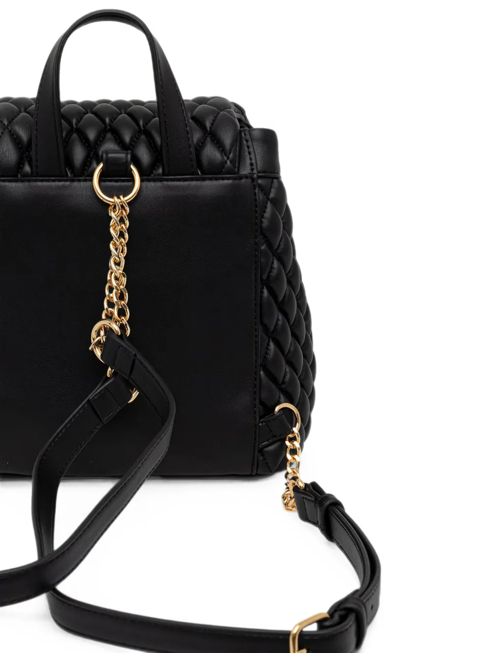 Love Moschino Gewatteerde rugzak met logoplakkaat Zwart
