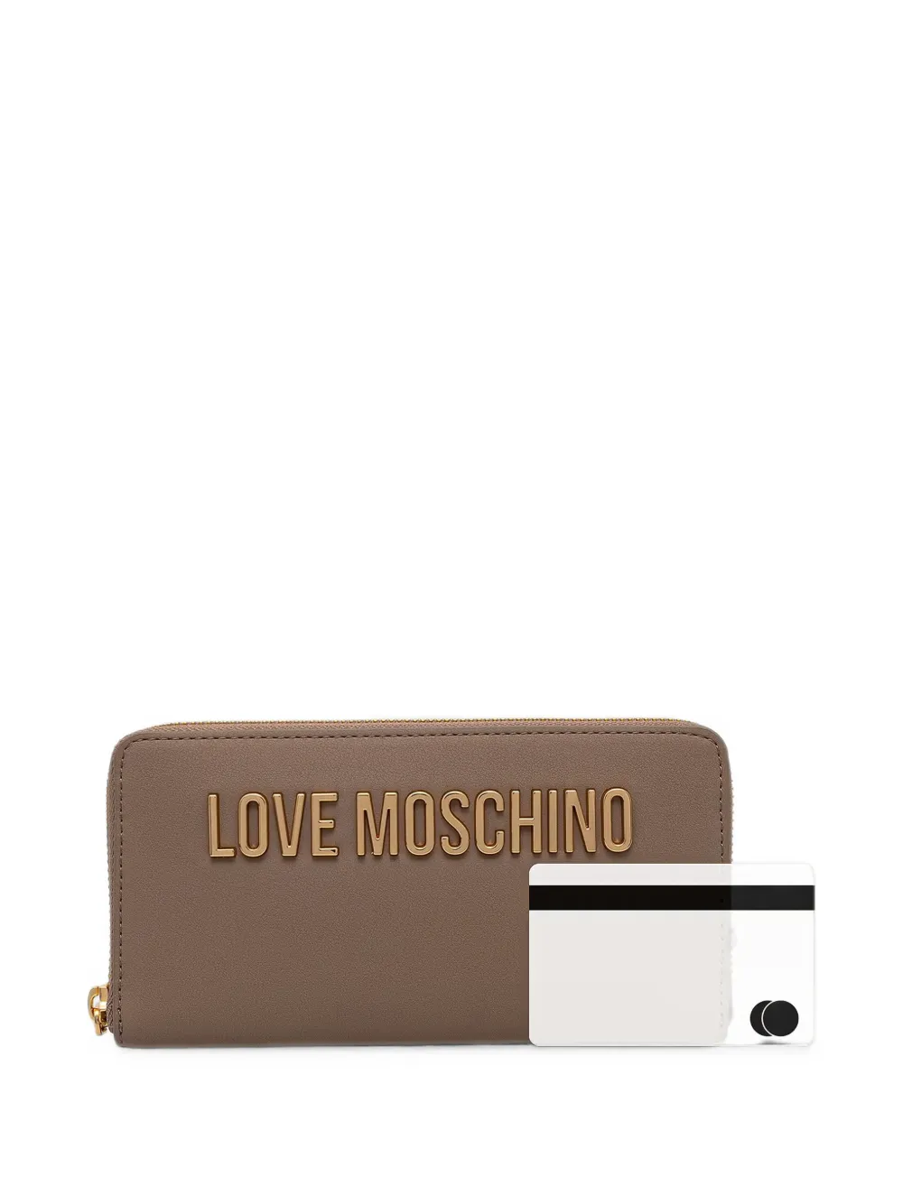 Love Moschino Portemonnee met logoplakkaat Beige