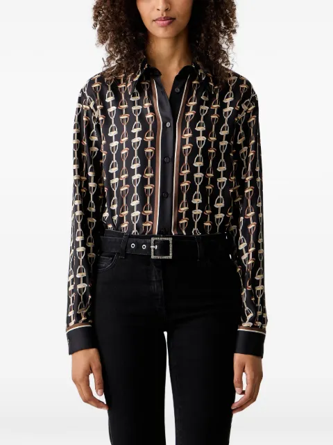 LUISA SPAGNOLI Lusia stirrup-print button-up shirt