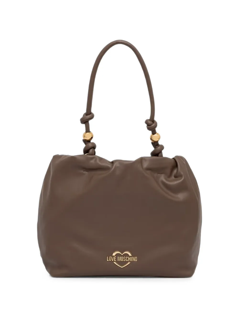 Love Moschino bead-embellished knotted-handle shoulder bag - Marrone