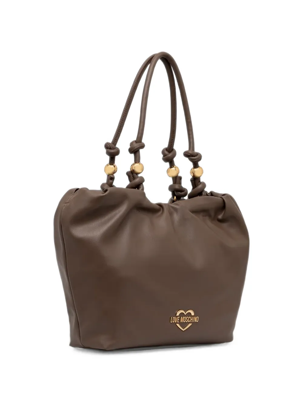 Love Moschino Schoudertas met geknoopt handvat en verfraaid met kralen Bruin