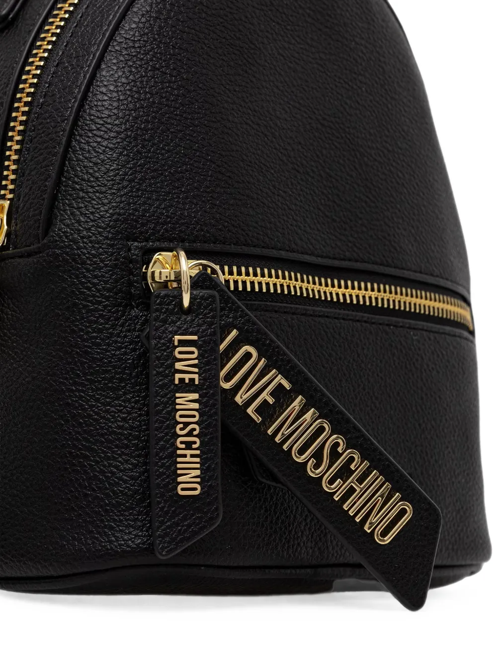 Love Moschino Rugzak met generfde textuur en logolabel Zwart