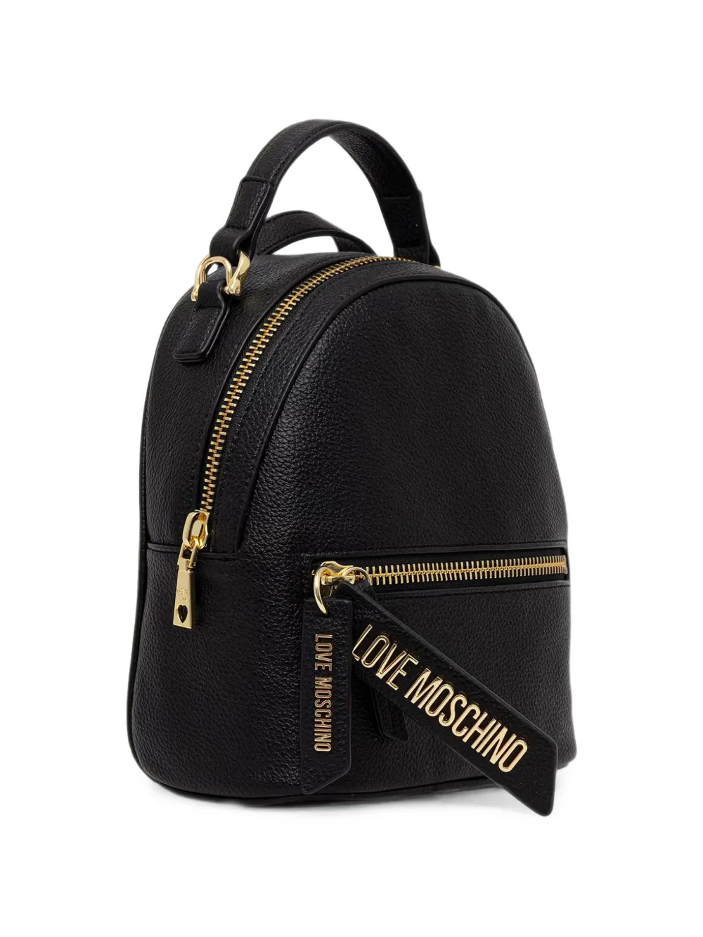 Love Moschino Rugzak met generfde textuur en logolabel Zwart